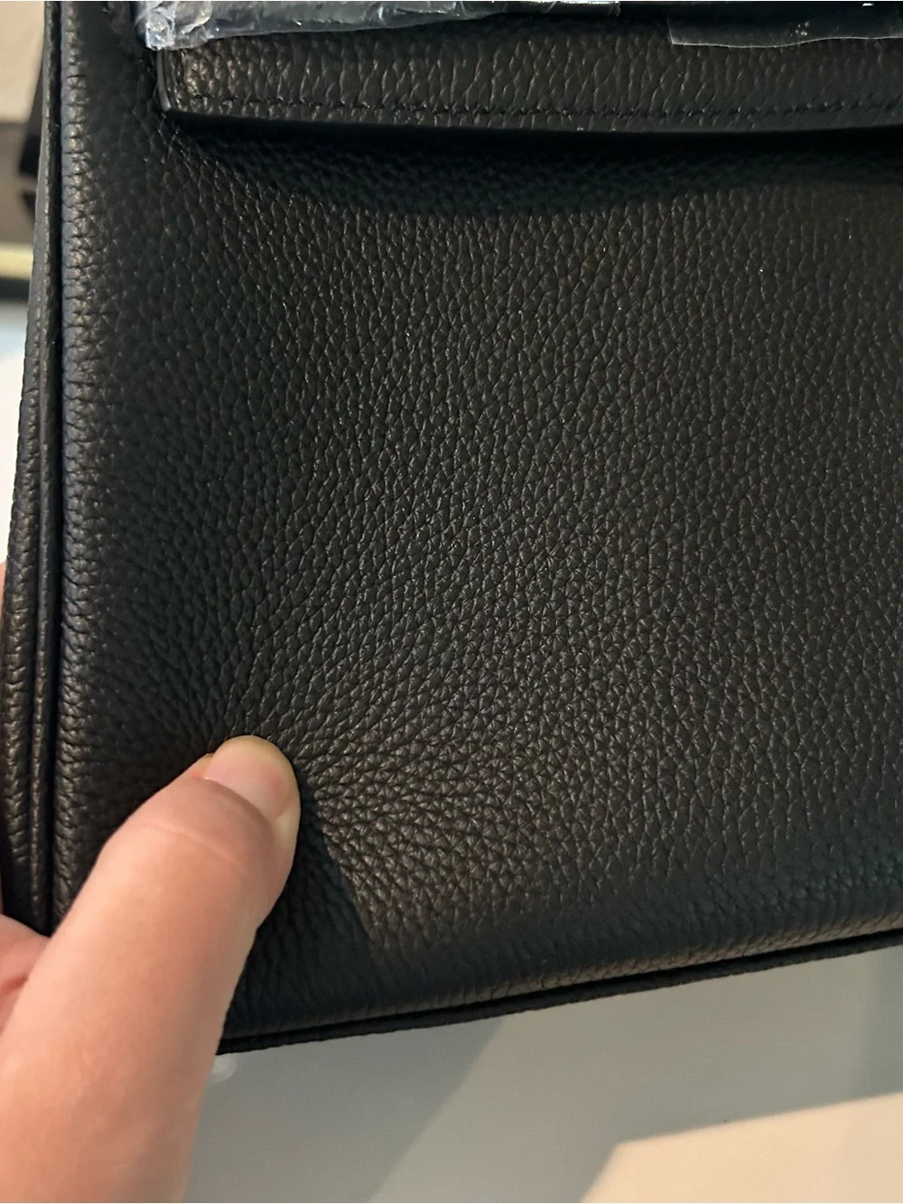25cm Black Top Handle Leather Satchel KL Style